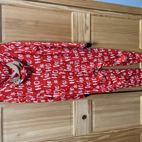 Christmas Pajamas Set Sleepwear Jumpsuit with Hood Holiday PJ's - Picture 3 of 5